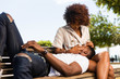 © Samuel B. - Outdoor protrait of black african american couple embracing each other