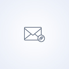 Poster - Assign email envelope, vector best gray line icon
