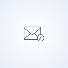 Poster - Attach envelope, vector best gray line icon