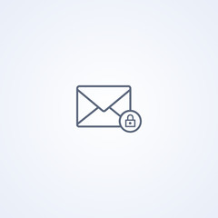Poster - Block envelope, vector best gray line icon