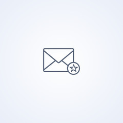 Poster - Favorites envelope, vector best gray line icon