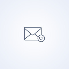 Poster - Liked envelope, vector best gray line icon