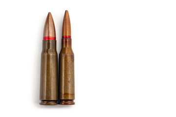 Two old bullets for automatic rifles of 5.45 and 7.62 caliber.