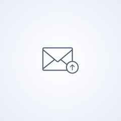 Poster - Raise up envelope, vector best gray line icon