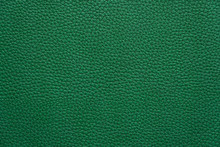 Green Leather Texture Closeup, Useful As Background.