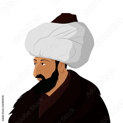Fotografía Vectoral cartoon illustration of Sultan Mehmed the Conqueror