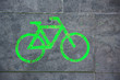© Andre - Photo of bicycle green sign on ground for graphic and web design, for website or mobile app.