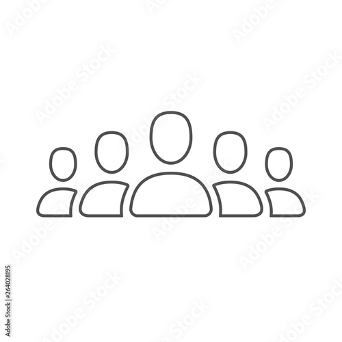 Person Icon People Vector Sign Line Outline Thin Human Group For Social Media Business Staff Symbol Teamwork Symbol Buy This Stock Vector And Explore Similar Vectors At Adobe Stock Adobe Stock,Tumblr Simple Aesthetic Drawings Easy
