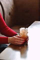 Wall Mural - Iced strawberry lemonade in the tall glasses