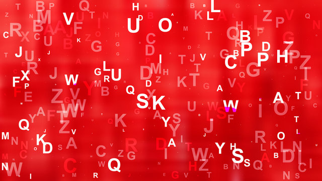 Abstract Red Letters Background