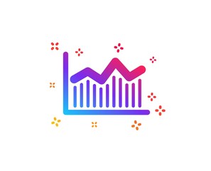 Poster - Financial chart icon. Economic graph sign. Stock exchange symbol. Business investment. Dynamic shapes. Gradient design money diagram icon. Classic style. Vector