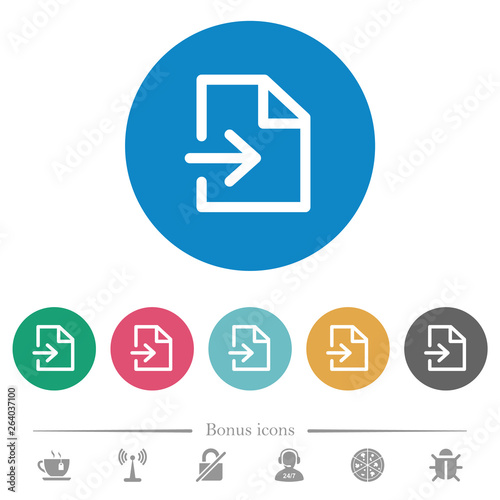 Fotografía Import file flat round icons