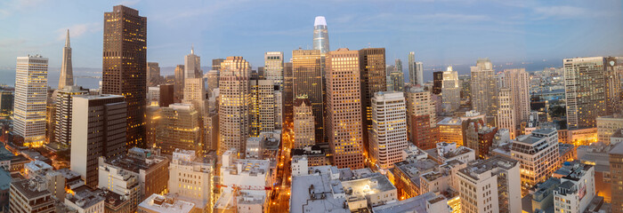 Canvas Print - San Francisco Downtown Panorama. High above Union Square, San Francisco, California, USA. 