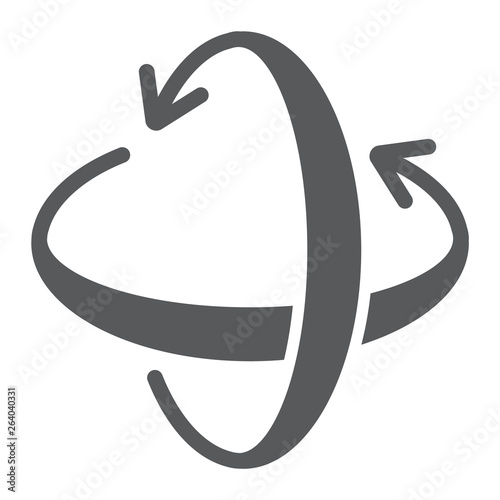 Fotomural Rotation axis glyph icon, pivot and view, rotate sign, vector graphics, a solid pattern on a white background
