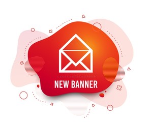 Poster - Fluid badge. Mail icon. Envelope symbol. Message sign. Mail navigation button. Abstract shape. Gradient message icon. Flyer liquid banner. Vector