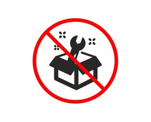 Poster - no or stop. spanner tool icon. repair service box sign. fix instruments symbol. prohibited ban stop 