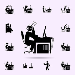 Poster - man confuse icon. gamer icons universal set for web and mobile