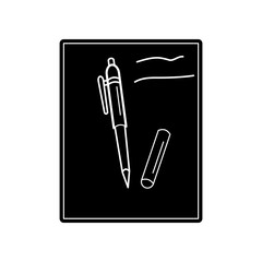 Poster - Paper And Pen icon. Element of Education for mobile concept and web apps icon. Glyph, flat icon for website design and development, app development