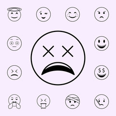 Poster - very tired icon. emoji icons universal set for web and mobile