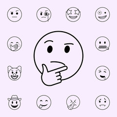 Poster - pondered icon. Emoji icons universal set for web and mobile