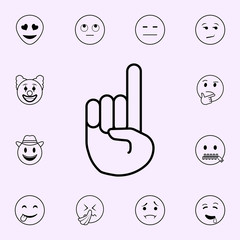 Poster - finger point icon. Emoji icons universal set for web and mobile