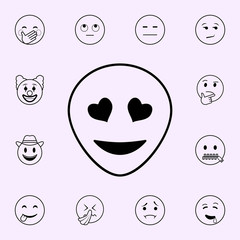 Poster - eyes with hearts icon. Emoji icons universal set for web and mobile