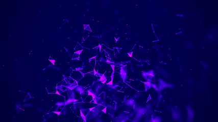Poster - Big data visualization. Science background. Big data complex with compounds.