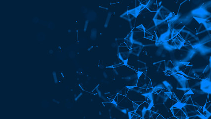 Poster - Big data visualization. Science background. Big data complex with compounds.