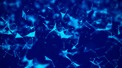 Poster - Big data visualization. Science background. Big data complex with compounds.