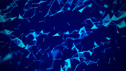 Poster - Big data visualization. Science background. Big data complex with compounds.