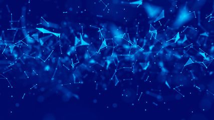 Poster - Big data visualization. Science background. Big data complex with compounds.