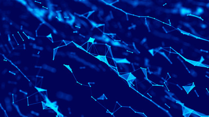 Poster - Big data visualization. Science background. Big data complex with compounds.