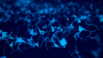 Poster - Big data visualization. Science background. Big data complex with compounds.