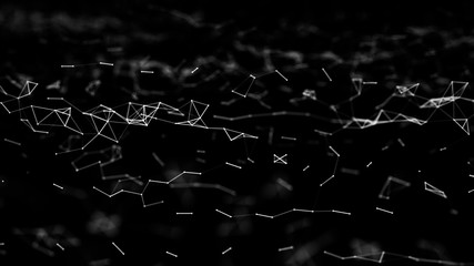 Poster - Big data visualization. Science background. Big data complex with compounds.