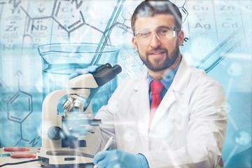 Canvas Print - Two scientists conducting research in a lab environment