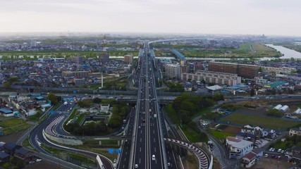 Poster - Modern city buildings aerial view.