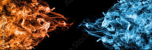 Cuadros en Lienzo Abstract Fire and Ice element against (vs) each other background