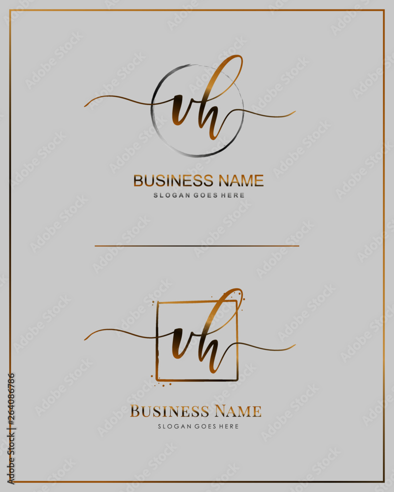 Initial V H VH handwriting logo vector. Letter handwritten logo ...