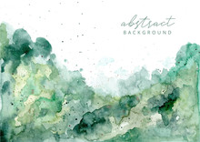 Green Abstract Watercolor Texture Background