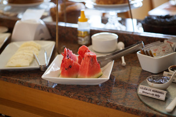 watermelon on the plate