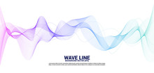 Purple And Blue Sound Wave Line Curve On White Background. Element For Theme Technology Futuristic Vector