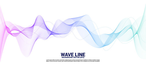 Aufkleber - purple and blue Sound wave line curve on white background. Element for theme technology futuristic vector