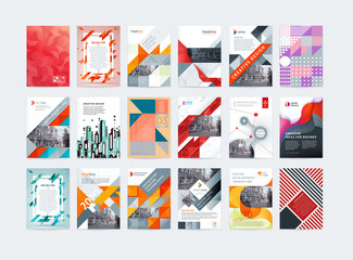 Wall Mural - Business vector set. Brochure template layout, cover design annual report, magazine, flyer in A4. Abstract - Vector