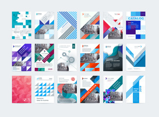 Wall Mural - Business vector set. Brochure template layout, cover design annual report, magazine, flyer in A4. Abstract - Vector