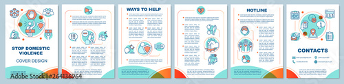 Fotomural Stop domestic violence brochure template layout