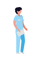 Poster - female medicine worker with uniform character