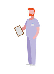 Wall Mural - male medicine worker with uniform and documents