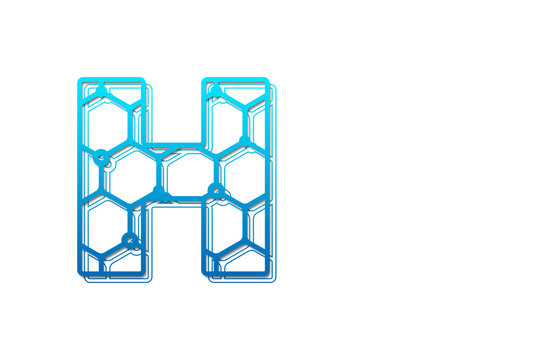 Letter H logo design template with hexagon shape. Line art logo type design concept of Abstract technology logo
