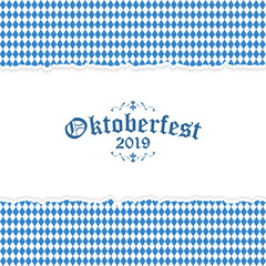 Wall Mural - Oktoberfest 2019 background with ripped paper