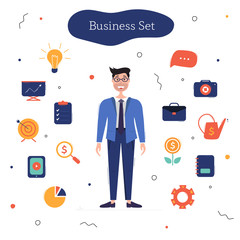 Wall Mural - business icons set. symbols for use on website or infographics. collection business icons. successfu
